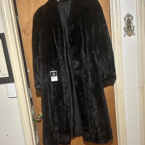 Elegant Black Faux Fur Coat